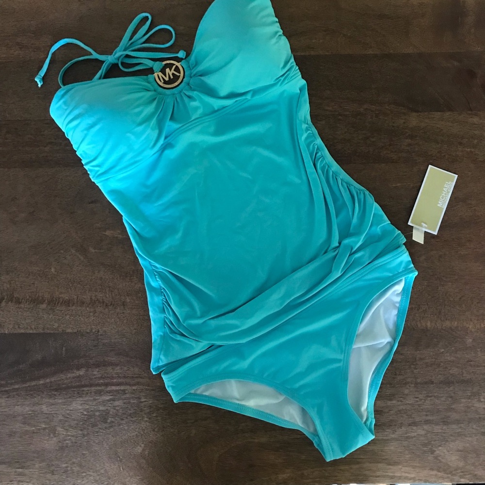 Michael Kors ruched tankini (bottoms NWT)